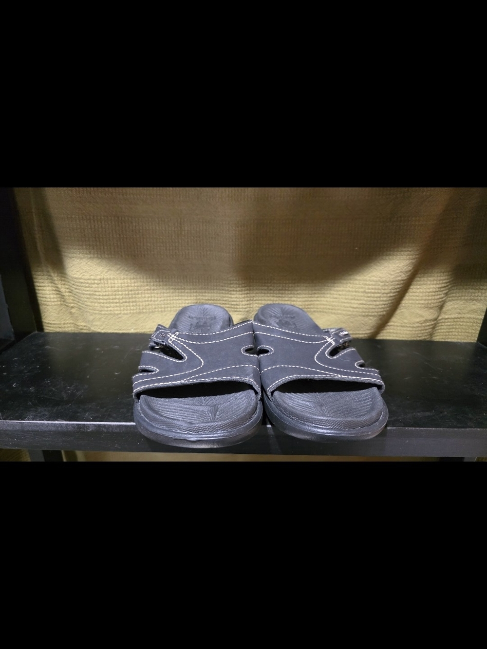 Women's Black Slide Sandals with Adjustable Straps